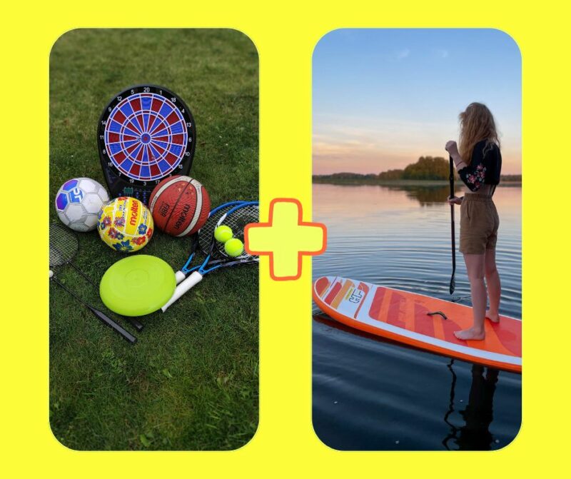 Rinkinys su irklente rinkynys laisvalaikiui